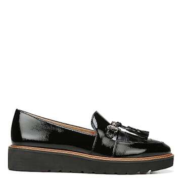 Naturalizer Womens Estelle Slip-ons Black Shiny 6.5 M