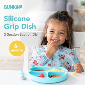 Bumkins Silicone Grip Dish Suction Plate for Toddlers
