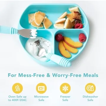 Bumkins Silicone Grip Dish Suction Plate for Toddlers