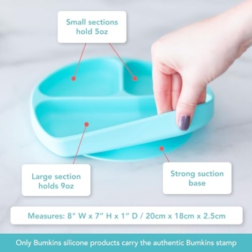 Bumkins Silicone Grip Dish Suction Plate for Toddlers