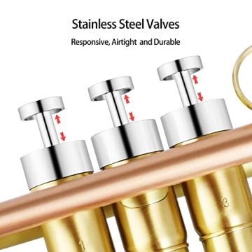 Rowell Trumpet Professional Bb Trumpet Set for All Levels