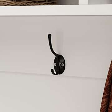 Homsee Extra Wide Modern Hall Tree with Storage Bench, 4-in-1 Entryway Bench with Coat Rack, Tall Hall Tree with 6 Metal Hooks, Shelves & 18 Storage Cubes for Hallway, Living Room, White