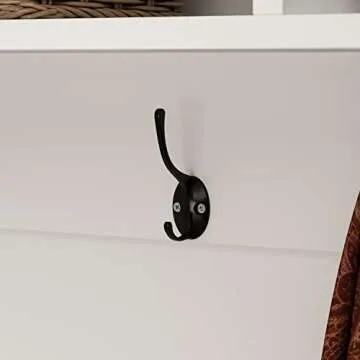 Homsee Extra Wide Modern Hall Tree with Storage Bench, 4-in-1 Entryway Bench with Coat Rack, Tall Hall Tree with 6 Metal Hooks, Shelves & 18 Storage Cubes for Hallway, Living Room, White