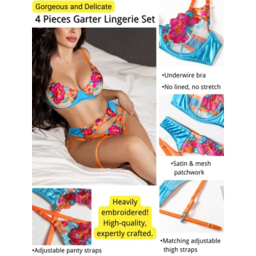 Kaei&Shi Lingerie - Floral Embroidered Sheer Lace Set