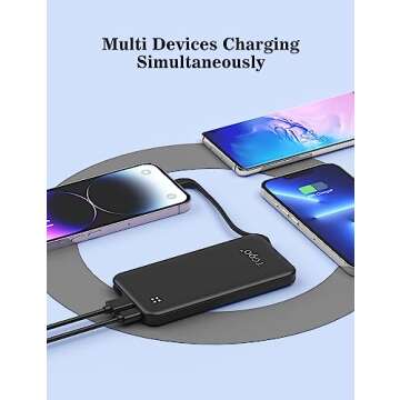TG90° Mini Power Bank 4500mah Portable Charger with Built in Cable, Ultra Compact Battery Pack Portable Phone Charger Compatible with iPhone 13/13 Pro/12/12 Pro/11/11 Pro Max/X/XR