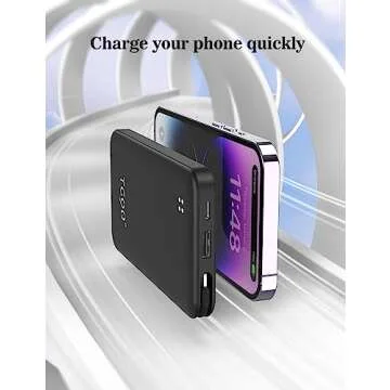 TG90° Mini Power Bank 4500mah Portable Charger with Built in Cable, Ultra Compact Battery Pack Portable Phone Charger Compatible with iPhone 13/13 Pro/12/12 Pro/11/11 Pro Max/X/XR