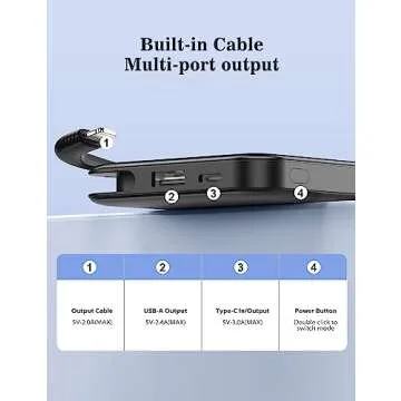 TG90° Mini Power Bank 4500mah Portable Charger with Built in Cable, Ultra Compact Battery Pack Portable Phone Charger Compatible with iPhone 13/13 Pro/12/12 Pro/11/11 Pro Max/X/XR