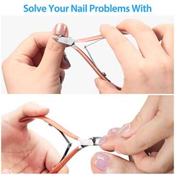 Mudder 3 Packs Cuticle Nippers Cutter Tool Stainless Steel Nail Cuticle Trimmer Remover with Pointed...