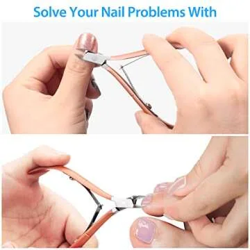 Mudder 3 Packs Cuticle Nippers Cutter Tool Stainless Steel Nail Cuticle Trimmer Remover with Pointed...