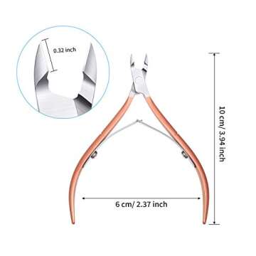 Mudder 3 Packs Cuticle Nippers Cutter Tool Stainless Steel Nail Cuticle Trimmer Remover with Pointed Blade Scissors Pedicure Manicure Tool for Fingernails Nails Care and Toenails(Rose Gold)
