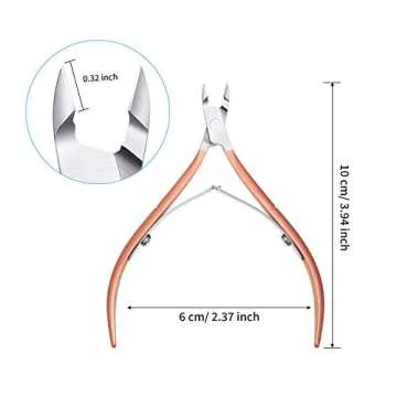 Mudder 3 Packs Cuticle Nippers Cutter Tool Stainless Steel Nail Cuticle Trimmer Remover with Pointed Blade Scissors Pedicure Manicure Tool for Fingernails Nails Care and Toenails(Rose Gold)