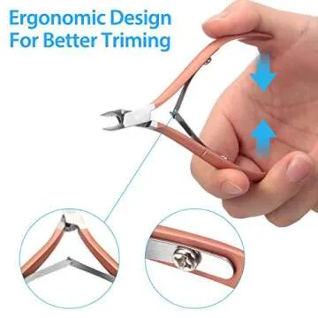 Mudder 3 Packs Cuticle Nippers Cutter Tool Stainless Steel Nail Cuticle Trimmer Remover with Pointed Blade Scissors Pedicure Manicure Tool for Fingernails Nails Care and Toenails(Rose Gold)