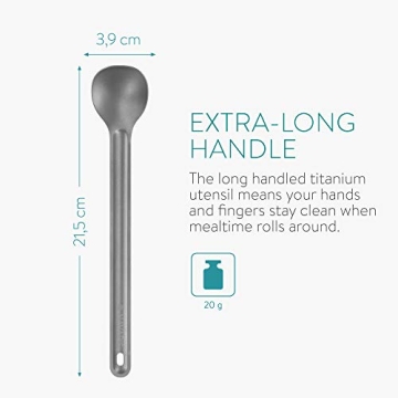 Navaris Titanium Long Handle Spoons for Camping & Backpacking