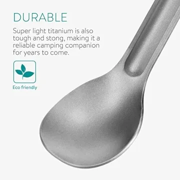 Navaris Titanium Long Handle Spoons for Camping & Backpacking