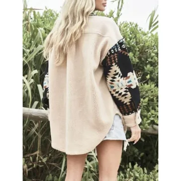 Yinawsky Women's Casual Fleece Aztec Jacket for Warmth