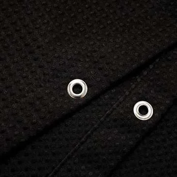 Barossa Design Long Waffle Weave Shower Curtain 71" W x 78" H - Hotel Luxury Spa, 230 GSM Heavy Weighted Fabric, Water Repellent, Black, 71x78