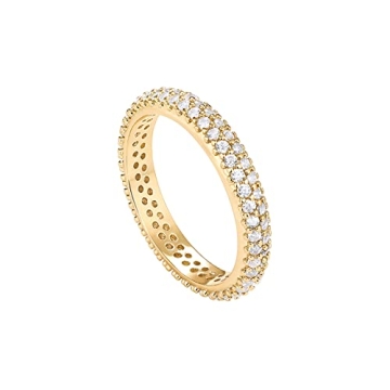 PAVOI 14K Gold Plated Cubic Zirconia Eternity Band