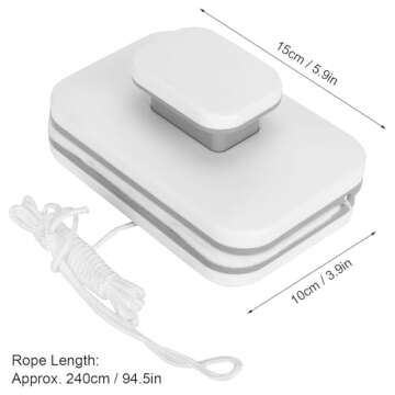 Magnetic Windshield Cleaner Tool, Magnetic Car Double-Sided Window Cleaner for Glass Thickness 3-5 I...