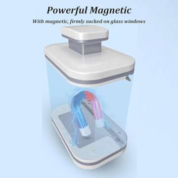 Magnetic Windshield Cleaner Tool, Magnetic Car Double-Sided Window Cleaner for Glass Thickness 3-5 Inch, Adjustable Magnetic Windshield Cleaner for High Rise and Car Glazed Windows