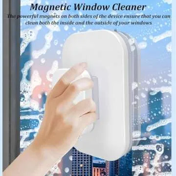 Magnetic Windshield Cleaner Tool, Magnetic Car Double-Sided Window Cleaner for Glass Thickness 3-5 Inch, Adjustable Magnetic Windshield Cleaner for High Rise and Car Glazed Windows
