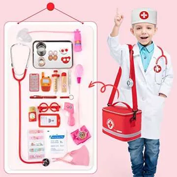 34-Piece Kids Doctor Playset with Real Stethoscope