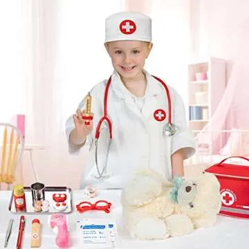 34-Piece Kids Doctor Playset with Real Stethoscope
