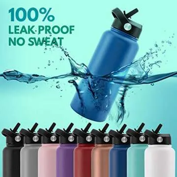 Personalized 24 oz Stainless Steel Water Bottle - Navy Blue