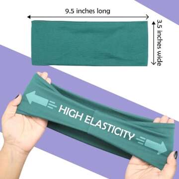 LOTUS78, Pack of 12 Wide Headbands for Women Non Slip, Fashionable Sports Hair Bands for Women's Hai...