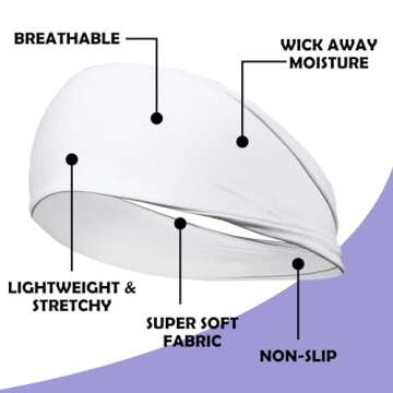 Stylish Lotus78 12 Wide Non-Slip Headbands for Women