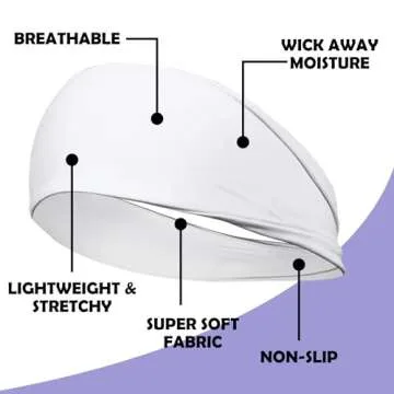 Stylish Lotus78 12 Wide Non-Slip Headbands for Women