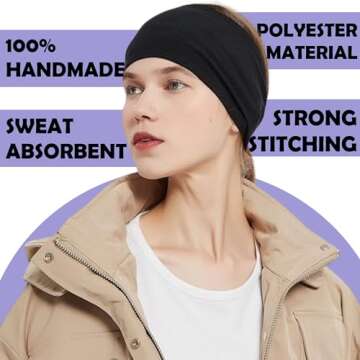 Stylish Lotus78 12 Wide Non-Slip Headbands for Women