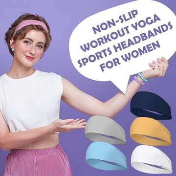 Stylish Lotus78 12 Wide Non-Slip Headbands for Women