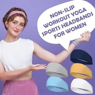Stylish Lotus78 12 Wide Non-Slip Headbands for Women