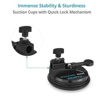 Camtree Gripper G-10 Car Suction Mount for DSLR Video Camera. Suction Cups with Quick Lock Mechanism. 100mm Bowl Adapter & 360° Rotation Clamps Included. Payload up to 10kg / 22lb. (C-G-10)