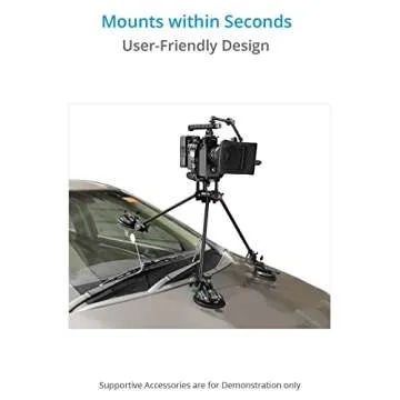 Camtree Gripper G-10 Car Suction Mount for DSLR Video Camera. Suction Cups with Quick Lock Mechanism. 100mm Bowl Adapter & 360° Rotation Clamps Included. Payload up to 10kg / 22lb. (C-G-10)