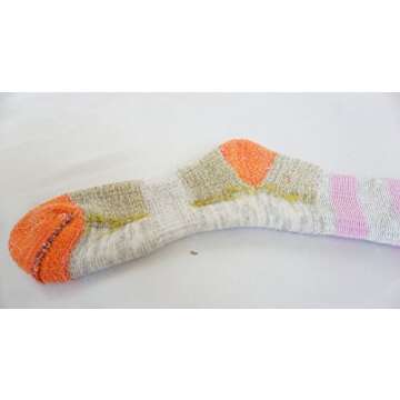 SEOULSTORY7 5Pack Women's Multi Performance Padded Hiking/Outdoor Crew Socks 5Pack Assortment Solid3P /Stripe2P Medium
