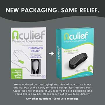 Aculief 1-Pack Wearable Natural Acupressure Support for Relaxation, Headache, Migraine, Stress Allev...