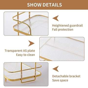 Seoneiro 2 Tier Corner Bathroom Counter Organizer, Cosmetic Skincare Organizer, Bathroom Countertop Perfume Tray Vanity Organizer, Kitchen Spice Corner Storage Shelf