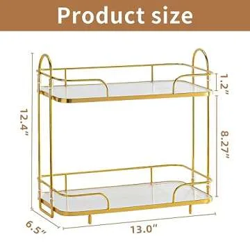Seoneiro 2 Tier Corner Bathroom Counter Organizer, Cosmetic Skincare Organizer, Bathroom Countertop Perfume Tray Vanity Organizer, Kitchen Spice Corner Storage Shelf