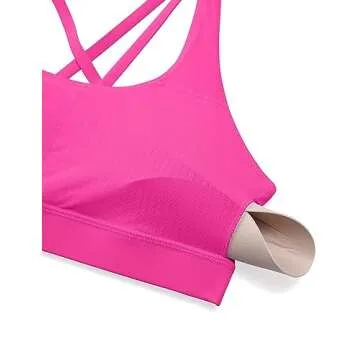 CRZ YOGA Women's Strappy Sports Bra for Yoga & Workouts