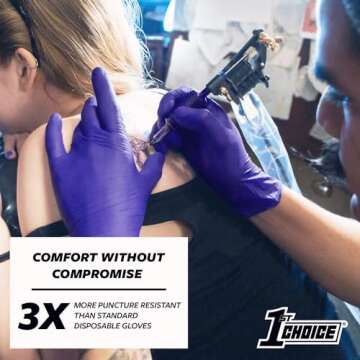 1st Choice Nitrile Disposable Gloves - Latex Free, Durable & Comfortable