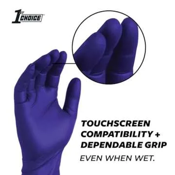 1st Choice Nitrile Disposable Gloves - Latex Free, Durable & Comfortable