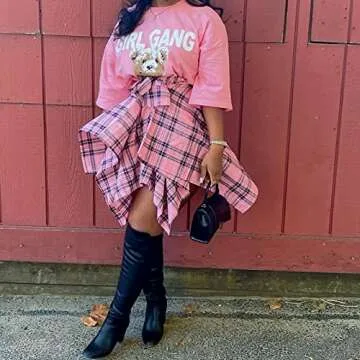 Stylish Handkerchief Skirt for Women - Plaid Mini Skirt