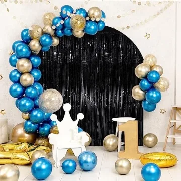 Black Tinsel Foil Fringe Curtains for Parties