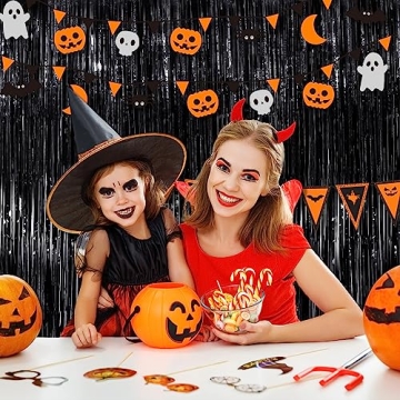 Black Tinsel Foil Fringe Curtains for Parties