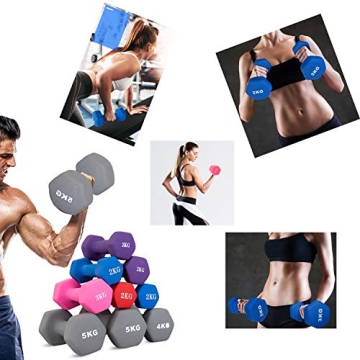 Portzon Neoprene Dumbbells Set in 10 Colors for Home Workouts