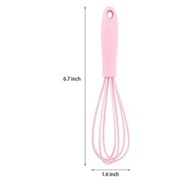 LAPXSNZD 5 Pcs Colorful Silicone Whisk Set for Baking