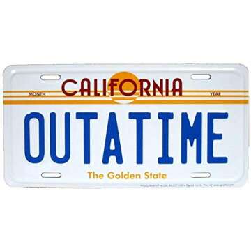 Outatime | | Delorean Metal Embossed License Plate