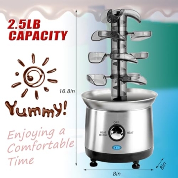 ZEVELOO Stainless Steel Electric Chocolate Fountain for Parties