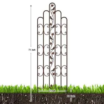AMAGABELI GARDEN & HOME 2 Pack Large Garden Trellis 71” x 21” Heavy Duty Rustproof Brown Iron Plant Trellis for Potted Plant Support Tall Wall Metal Trellis for Rose Vine Vegetable Cucumber